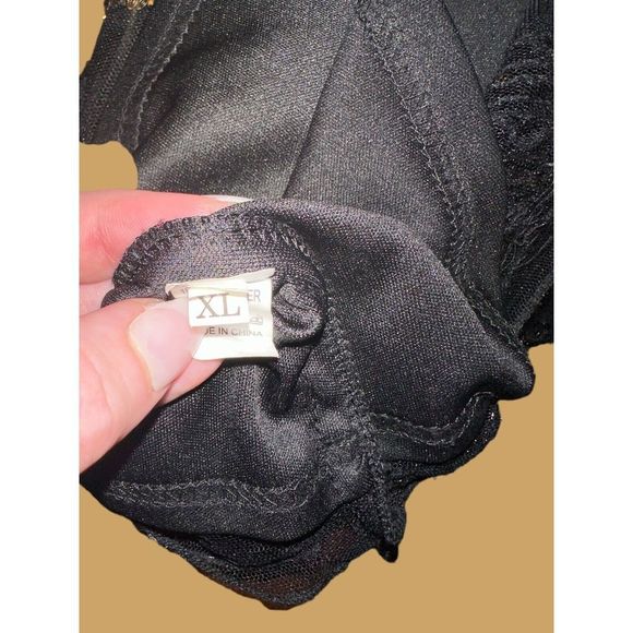 VIJIV 1920s Style V Neck Inspired Sequins Cocktail Flapper Dress Black Gold XL - Picture 7 of 7